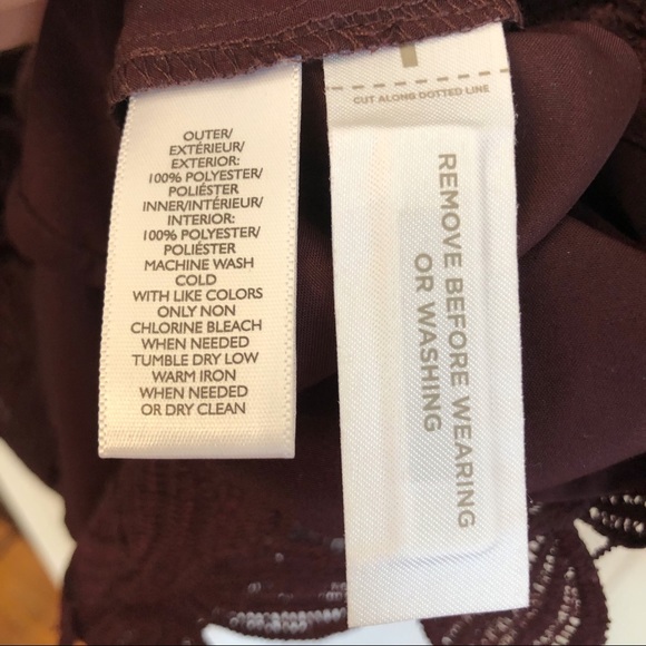 NWT LOFT deep purple burgundy wine floral eyelet shift dress w/ slip size 6 - Picture 10 of 10